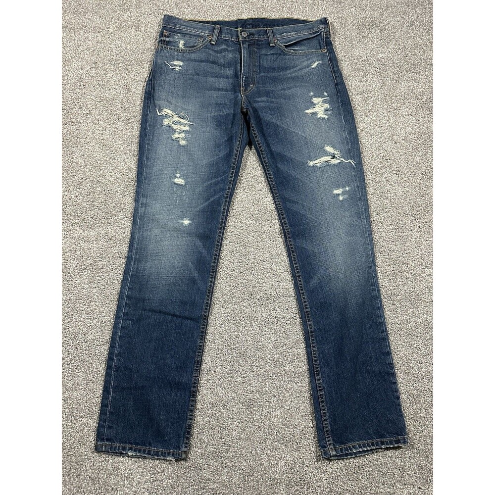 Levi Strauss & Co. 511 Men’s Slim Fit Blue Medium Wash Distressed Jeans 36x34